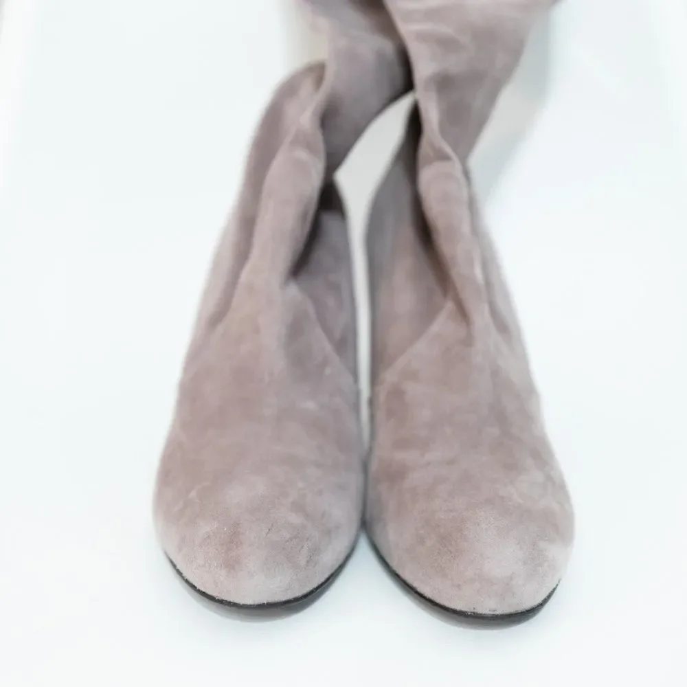 Stuart Weitzman Highland Over The Knee Boots Taupe ASO Olivia Palermo Size 9.5
